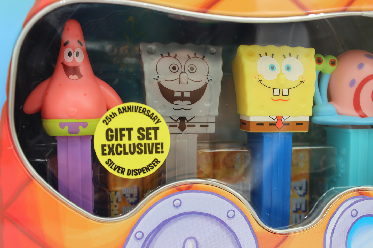 NEW! 2024 Spongebob Pez 25th Anniversary Gift Tin, Mint in Gift Tin!