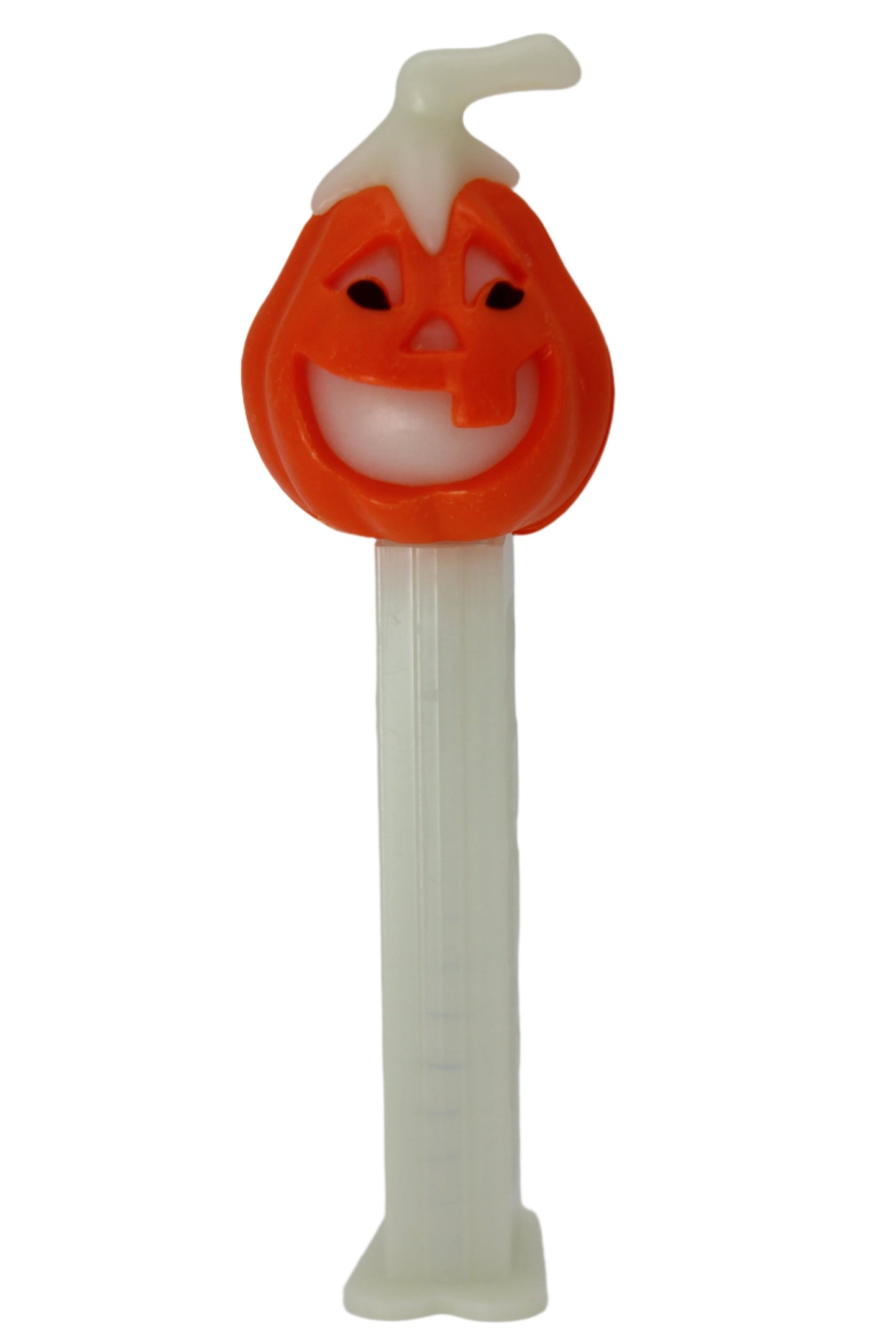 Glow in the Dark Pumpkin on Glow in the Dark Stem Pez, Hungary, LOOSE OR MINT IN BAG!