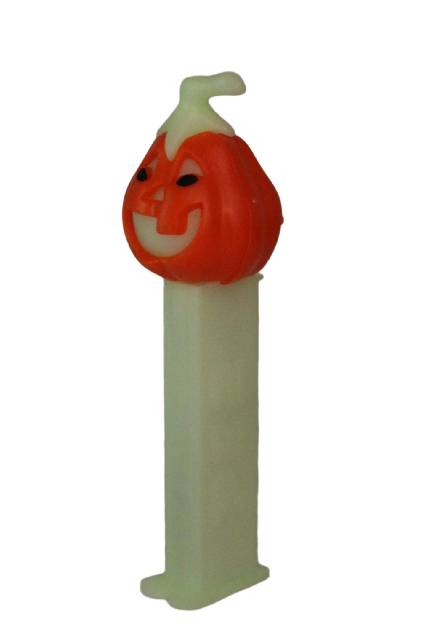 Glow in the Dark Pumpkin on Glow in the Dark Stem Pez, Hungary, LOOSE OR MINT IN BAG!