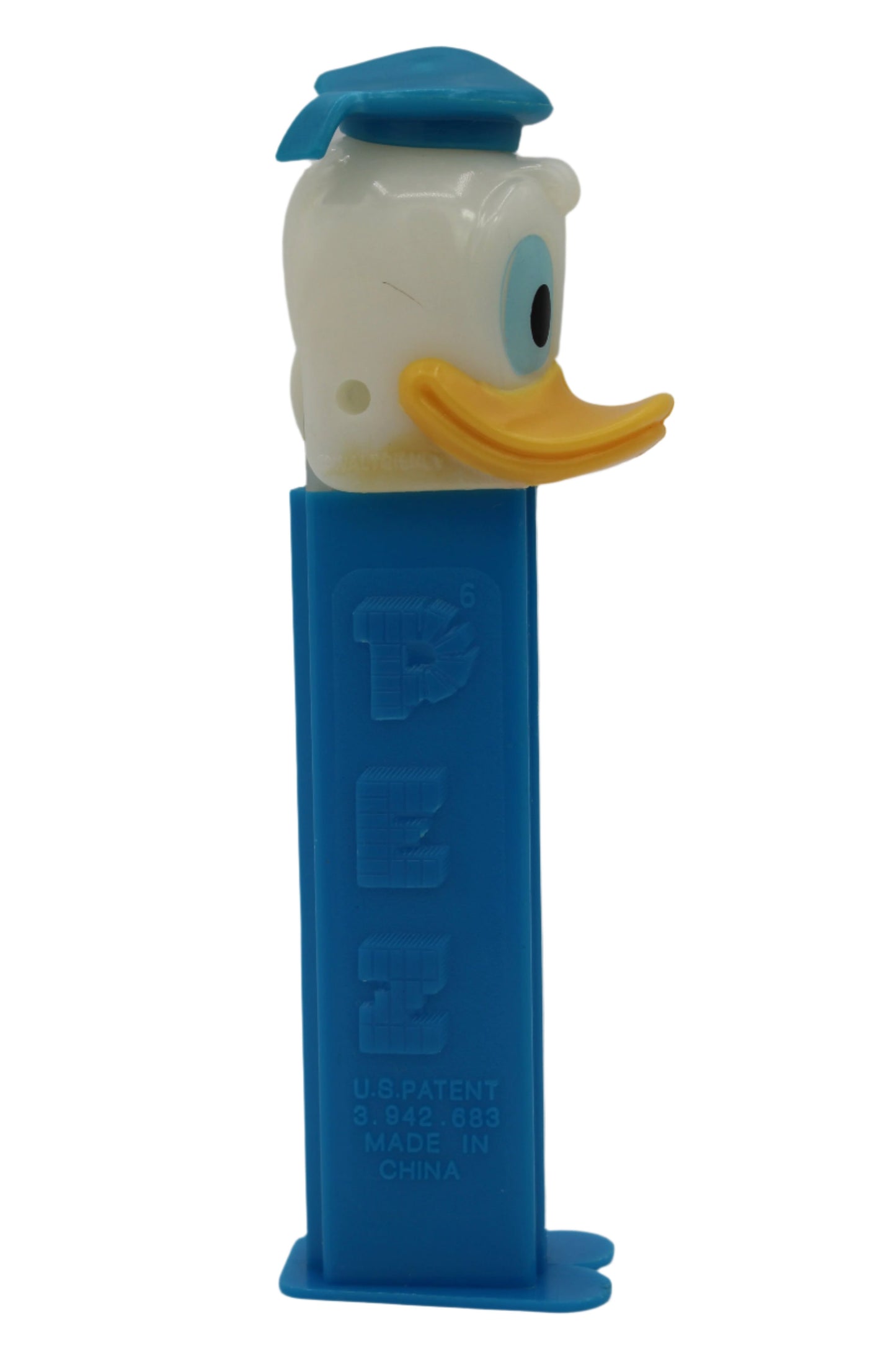 Donald Duck Pez, Closed Beak,Disney, Thin Feet, Double Down Stem, Loose