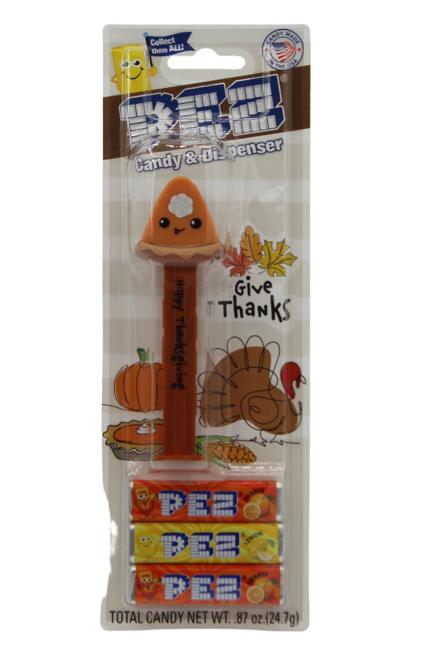 NEW! 2024 Thanksgiving Pumpkin Pie Pez, Exclusive 2024 Pez, Loose or Mint on Card!
