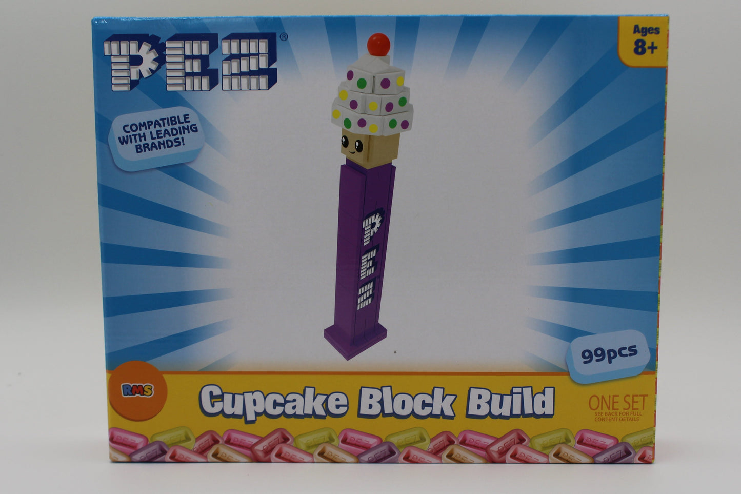 Pez Treats Cupcake Block Build Set, Fully Assembled Or Mint in Box! BACK IN STOCK!