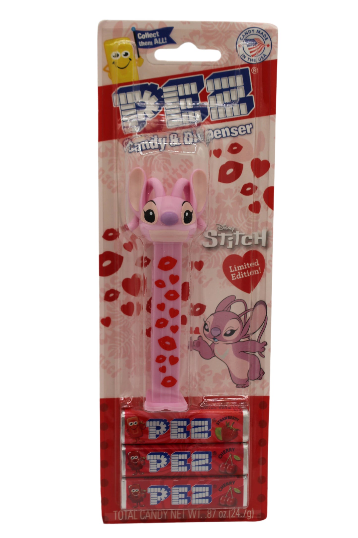 NEW! 2025 Valentine Limited Edition Disney's Stitch Pez with Hearts and Kisses! Loose, Mint on Card OR GET ANGEL AND STITCH TOGETHER FOR ONE GREAT PRICE!