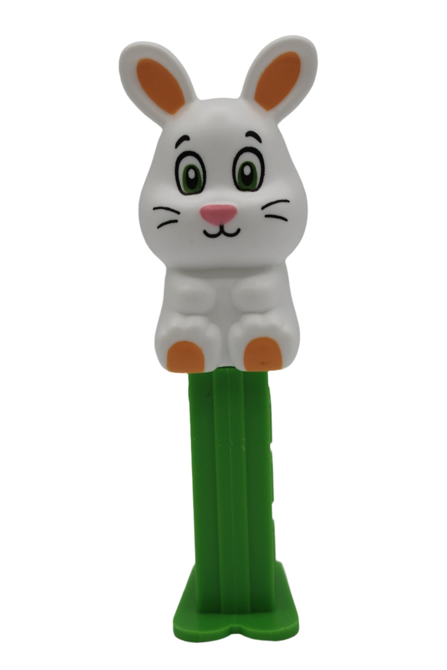 White Bunny on Green Stem, Mini Pez, Mint in Egg or Loose!