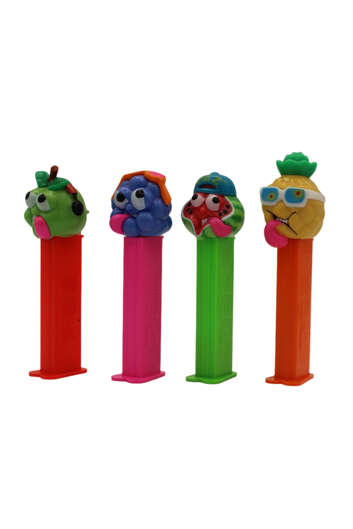 Sourz Pez, set of 4, Watermelon, Pineapple, Blueberry, Green Apple, LOOSE! One Set Available