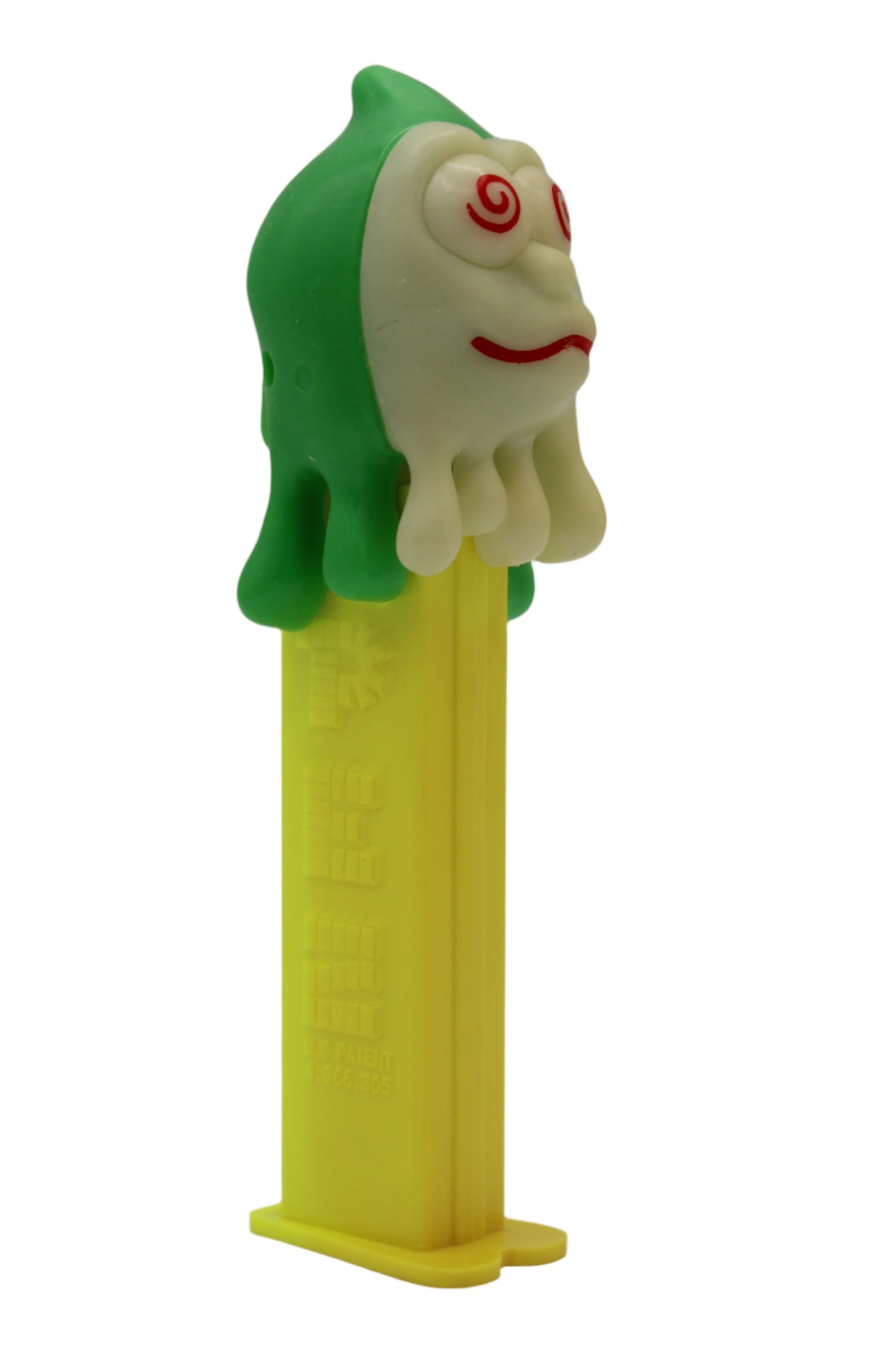 Ghost Pez on Yellow Stem, Slimey Sid, GLOWS IN THE DARK, Loose