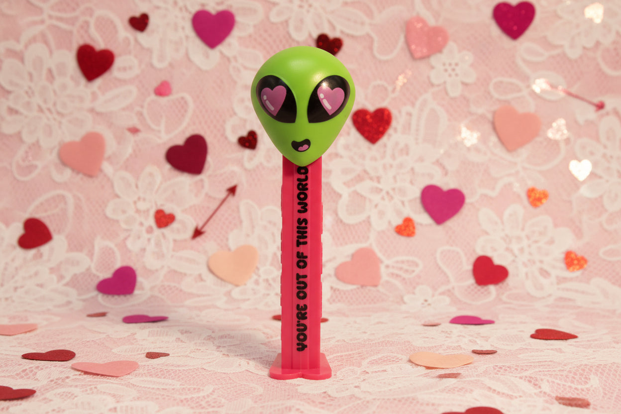 Valentine Alien Pez, You're Out of This World, Exclusive Pez, Mint on Valentine Card or Loose!