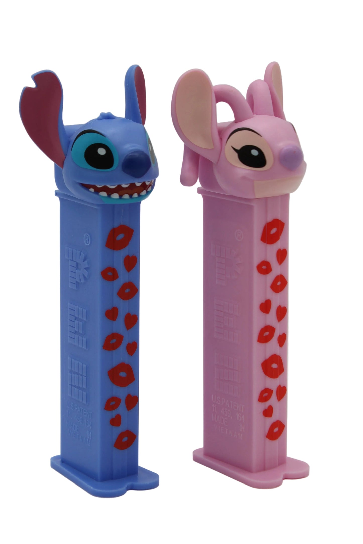 Valentine Stitch and Angel Pez with Hearts and Kisses, Disney Limited Edition! Loose or Mint on Card!