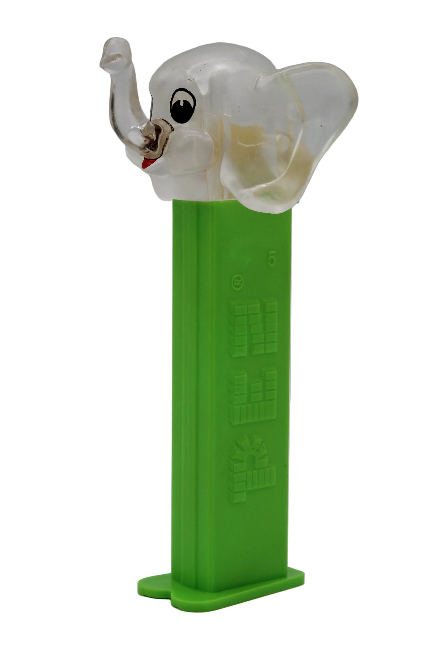 Colorless Crystal Kooky Zoo Elephant Pez, Part of Pez Offer #70, Loose