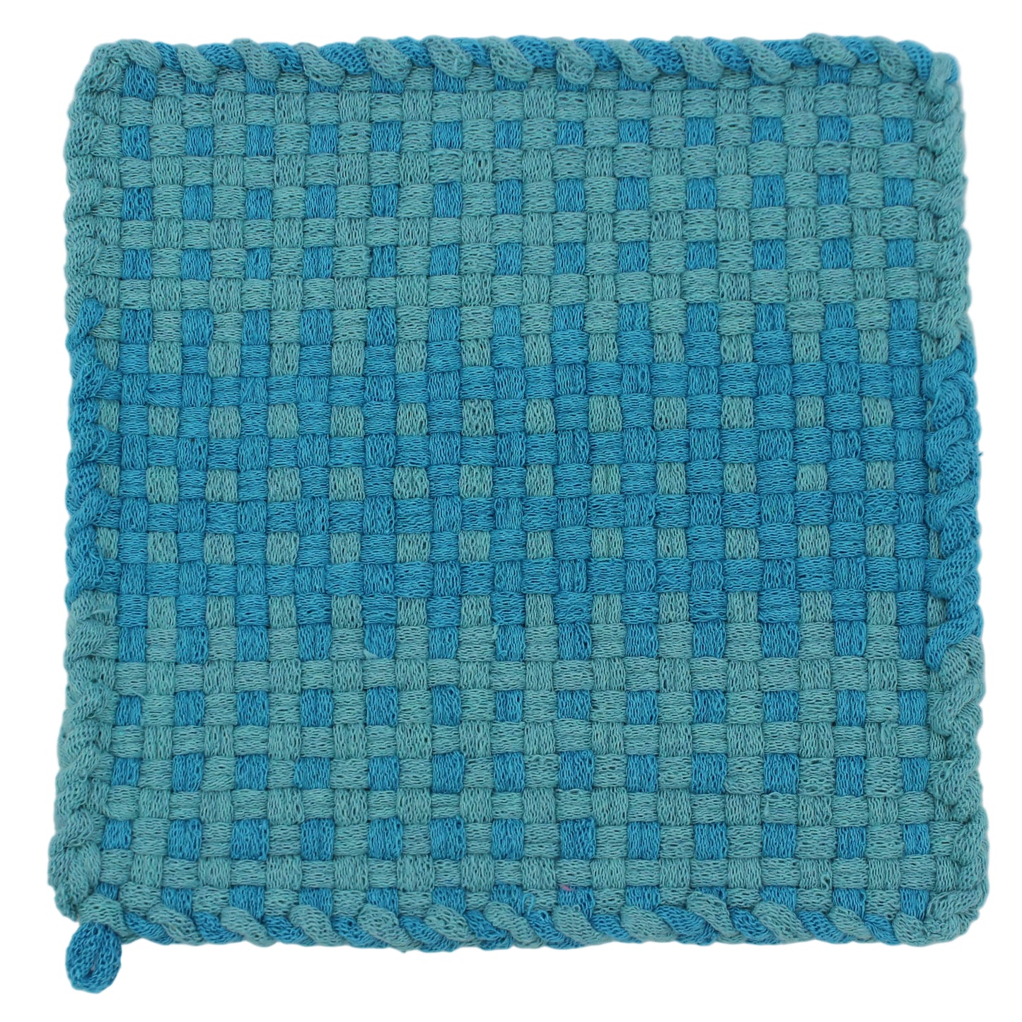 Robin's Egg Hand-Woven Potholder, No Ring