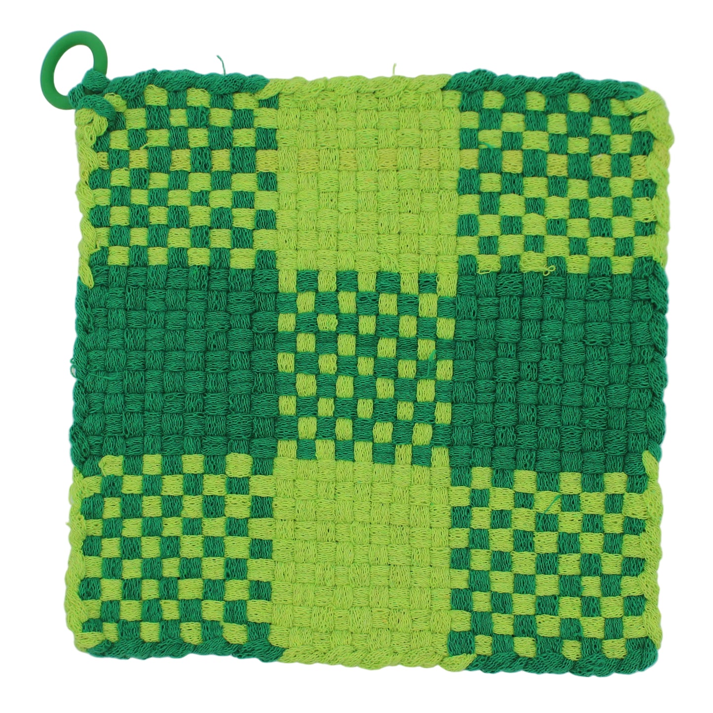 Shamrock Hand-Woven Potholder with Silicone Ring