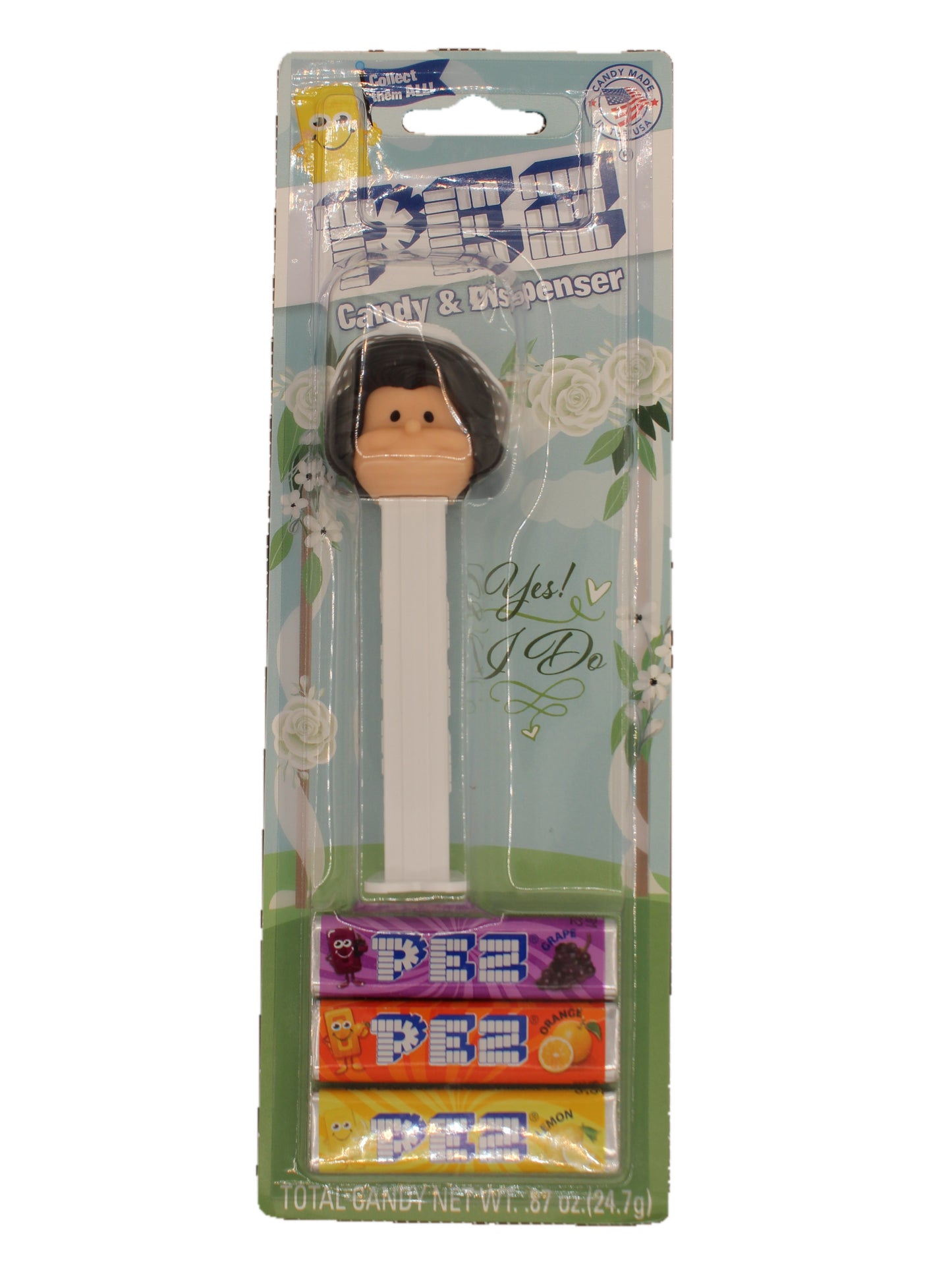 Bride Pez, Black Hair with Light Skin Tone, Mint on Card or Loose!
