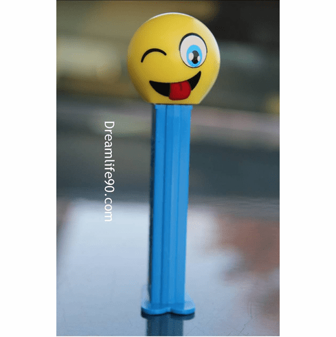 2016 Emoji Pez, Dark Blue Stem, "Silly", Loose