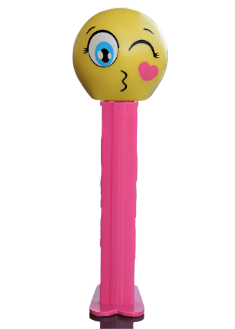 2016 Emoji Pez, Pink Stem, "Kiss", Loose