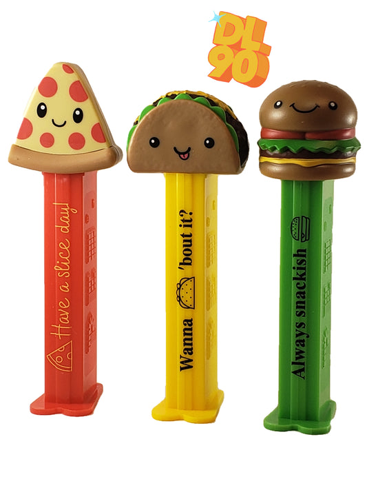 NOW ON SALE!! Pez Treats, Pizza, Taco, Burger Limited Edition Pez, Loose or Mint on Card!