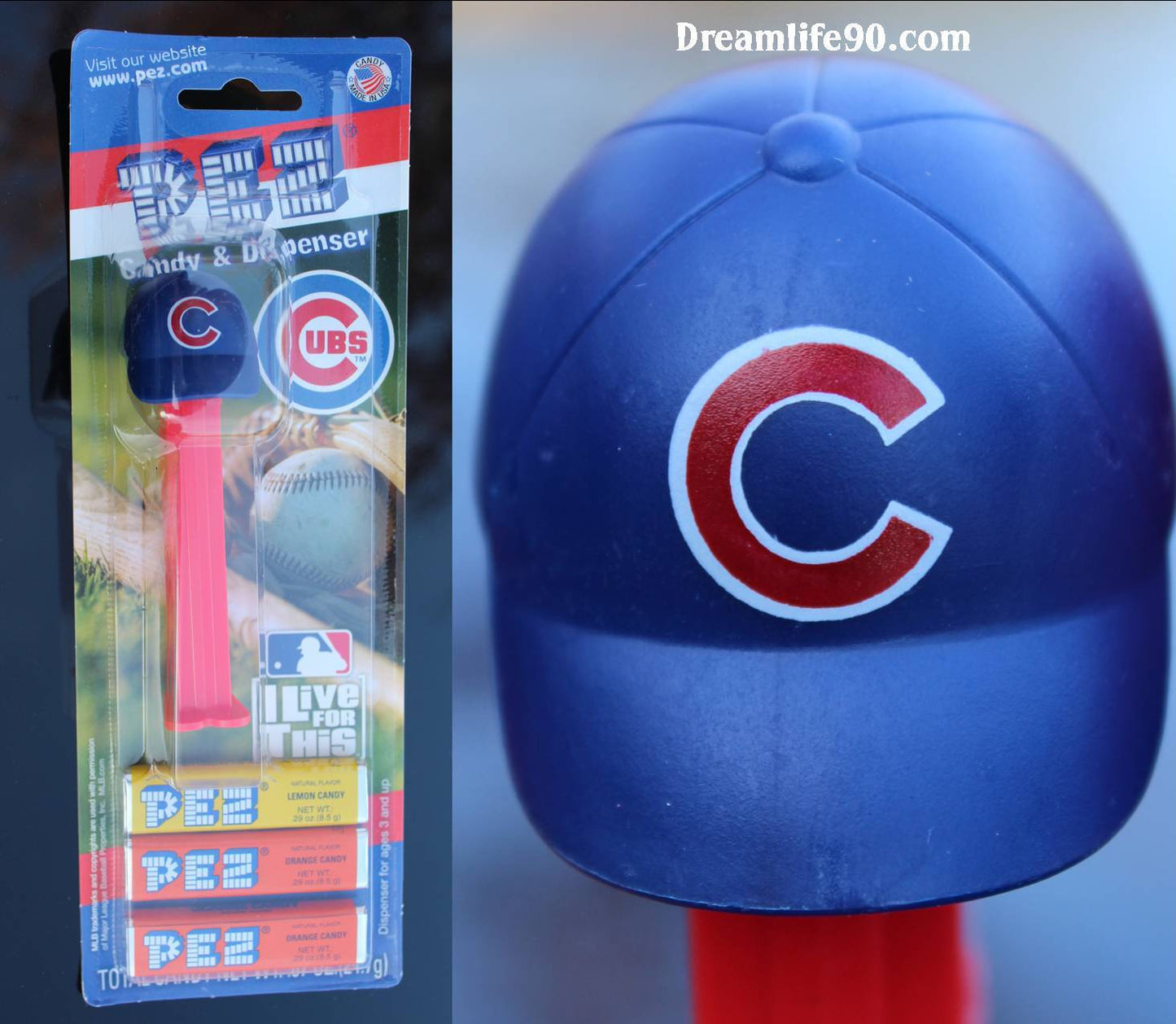 Chicago Cubs Baseball Cap Pez, Loose or Mint on Card