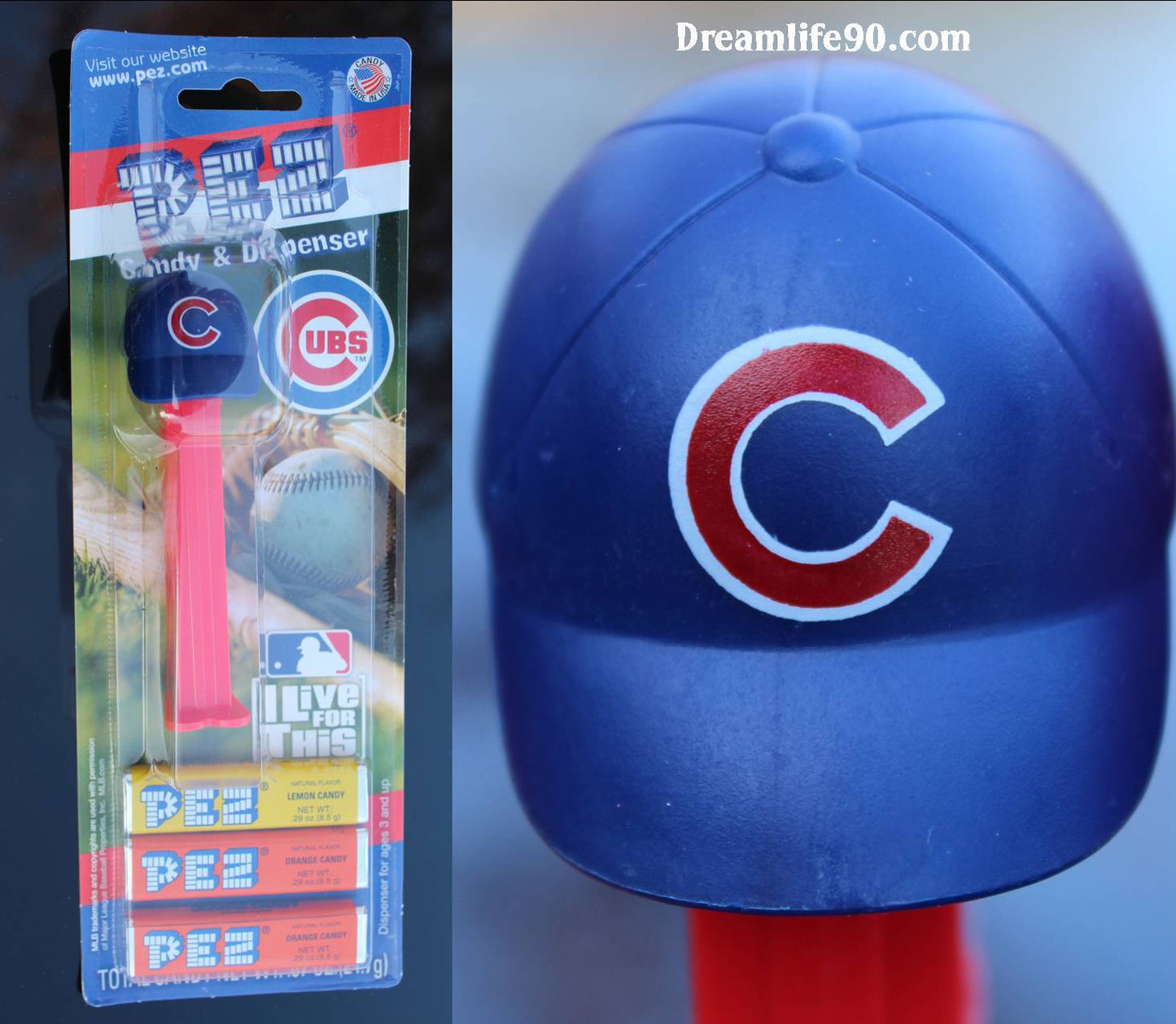 Chicago Cubs Baseball Cap Pez, Loose or Mint on Card