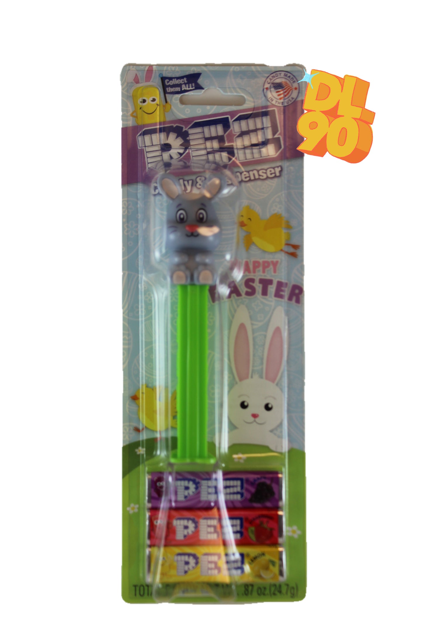 Grey Bunny Pez on Green Stem! 2023, Loose!