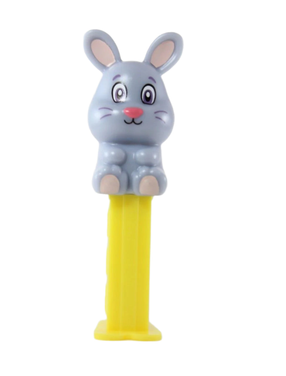 Grey Bunny Mini Pez on Yellow Stem, Mint in Egg or Loose