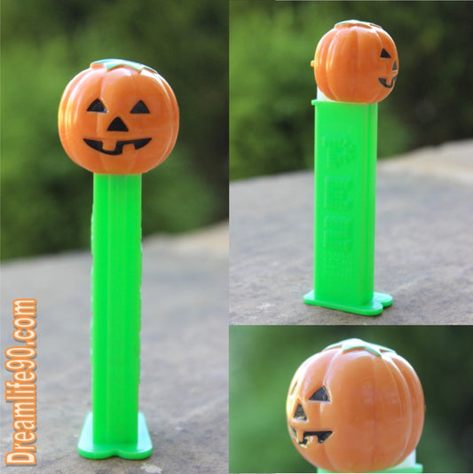 Small Head Pumpkin Pez on Green Stem (1990)