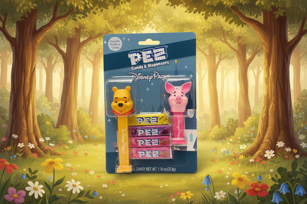 Disney Winnie the Pooh and Piglet Pez, Park Exclusive, Mint on Card or Loose