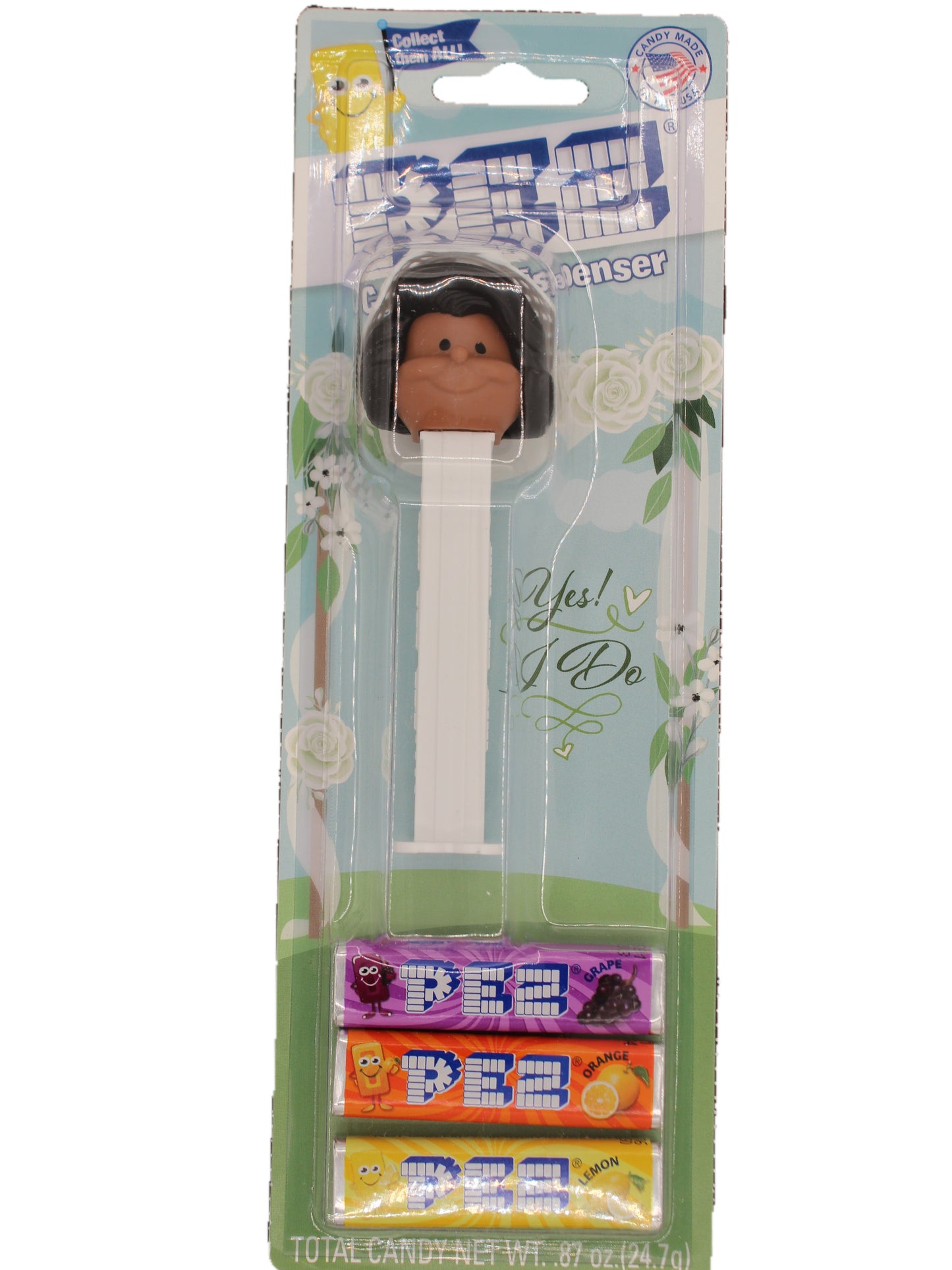 Bride Pez, Black Hair with Dark Skin Tone, Mint on Card or Loose! ONLY 1 LEFT