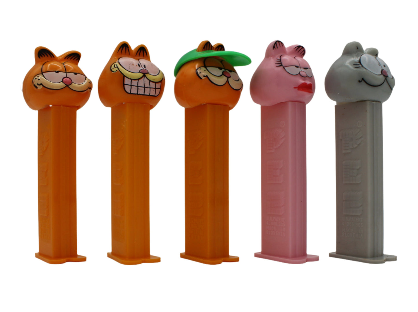 Garfield Pez, 1990, 5 Piece Set, Nermal and Arlene, Loose!