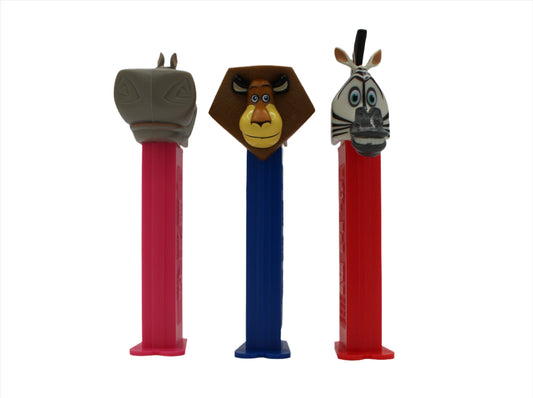 Madagascar Pez Variations, 3 Piece Set, Made in China, 2005, Loose!