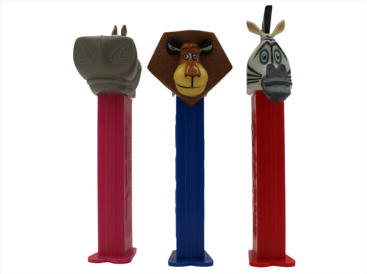 Madagascar Pez Variations, 3 Piece Set, Made in Hungary, 2005, Loose!