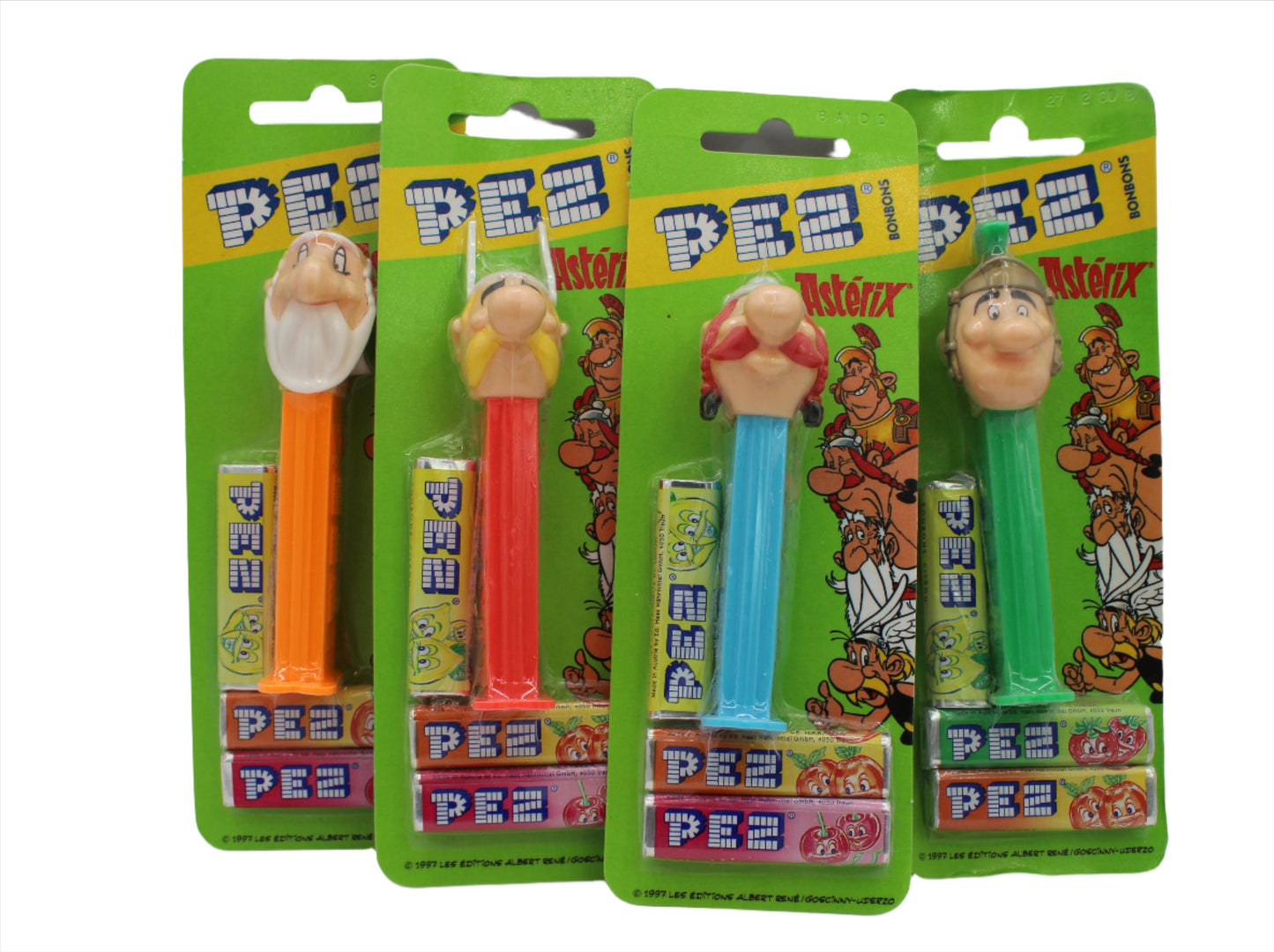 Asterix Pez, Set of 4, European Pez release, Loose or Mint on Card! ONLY 1 SET LEFT LOOSE!