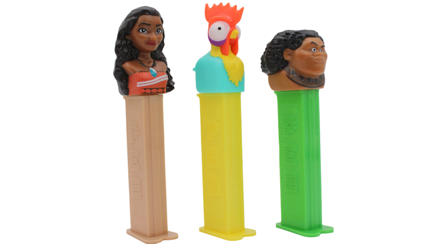 NEW! 2024 Moana Pez, Set of 3, Moana, Hei Hei and Maui, Loose or Mint in Bag!