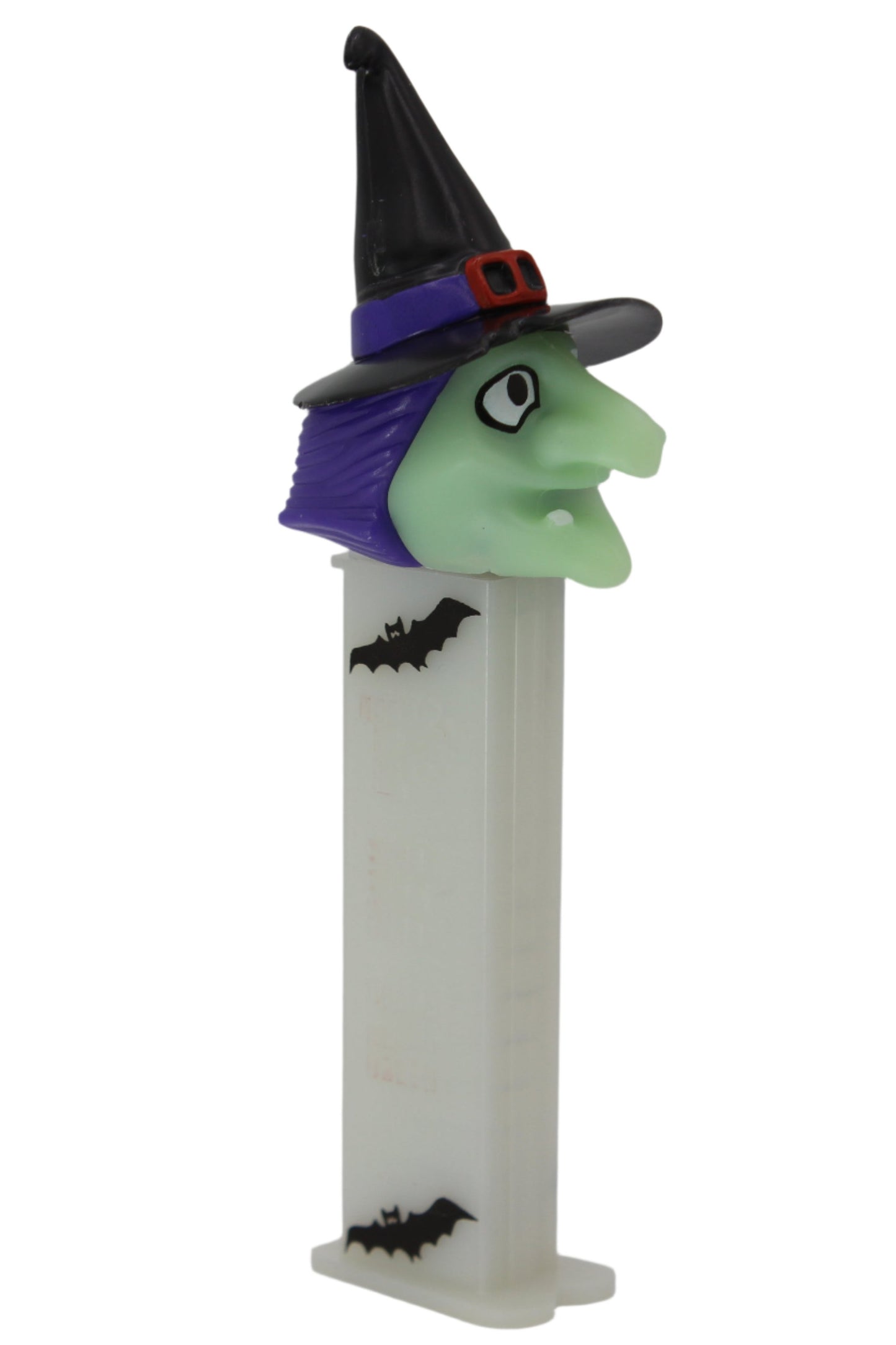 Witch Pez on Glow in the Dark Stem with Bats, 2003, Slovenia, Loose