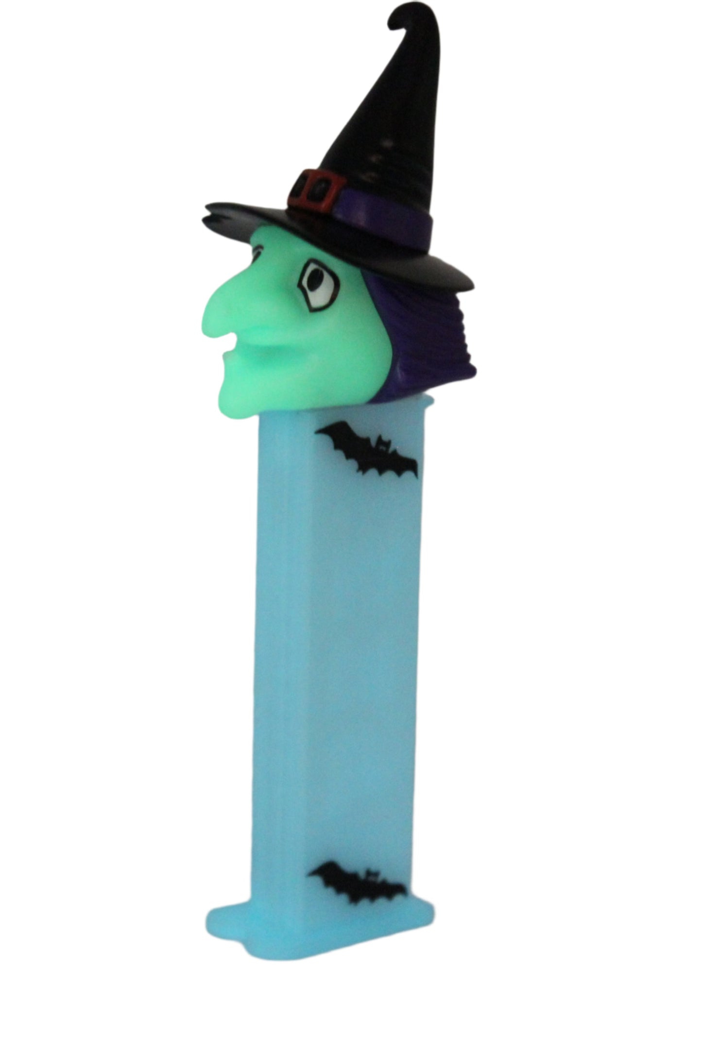 Witch Pez on Glow in the Dark Stem with Bats, 2003, Slovenia, Loose