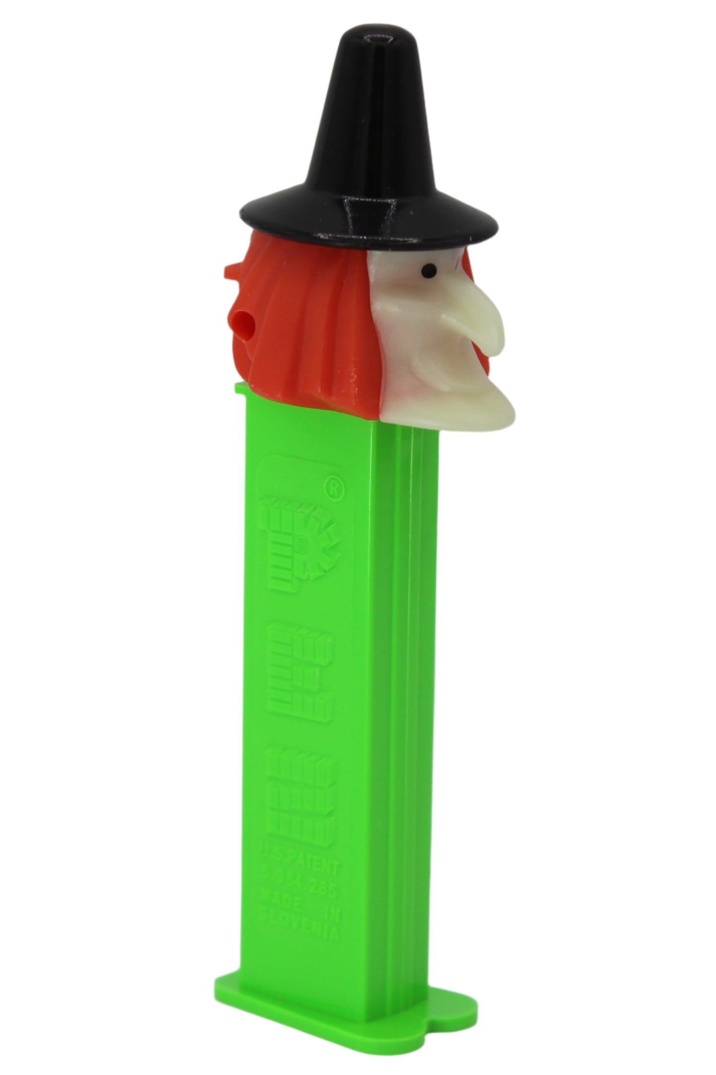 Rare! Glow in the Dark Witch Pez on Green Stem, Slovenia, 2003, LOOSE, ONLY 1 LEFT!