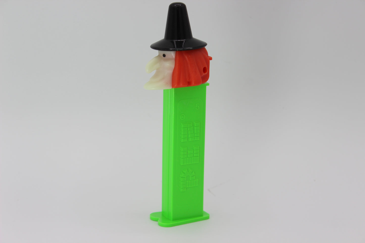 Rare! Glow in the Dark Witch Pez on Green Stem, Slovenia, 2003, LOOSE, ONLY 1 LEFT!