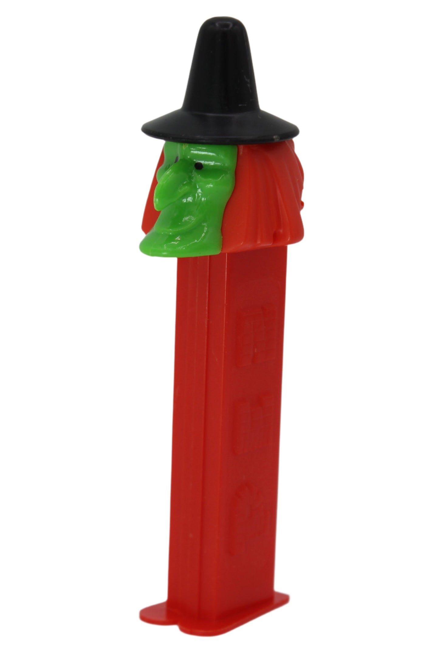 Witch Pez with Green Face on Red Stem, Thin Feet, Yugoslavia, LOOSE