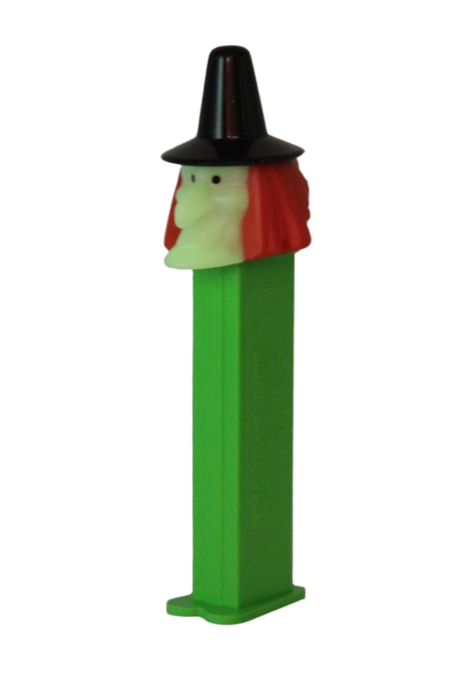 Rare! Glow in the Dark Witch Pez on Green Stem, Slovenia, 2003, LOOSE, ONLY 1 LEFT!