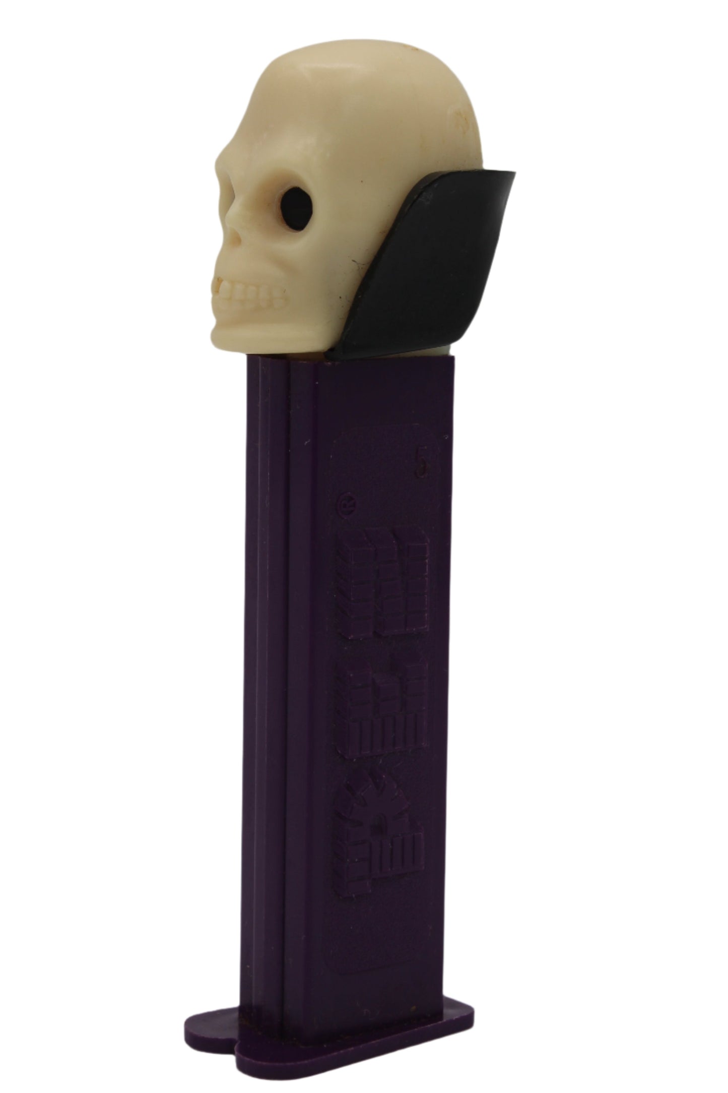 Dr Skull Pez, Skull B, Vampire Pez on Purple Stem, 2002, Yugoslavia, Loose