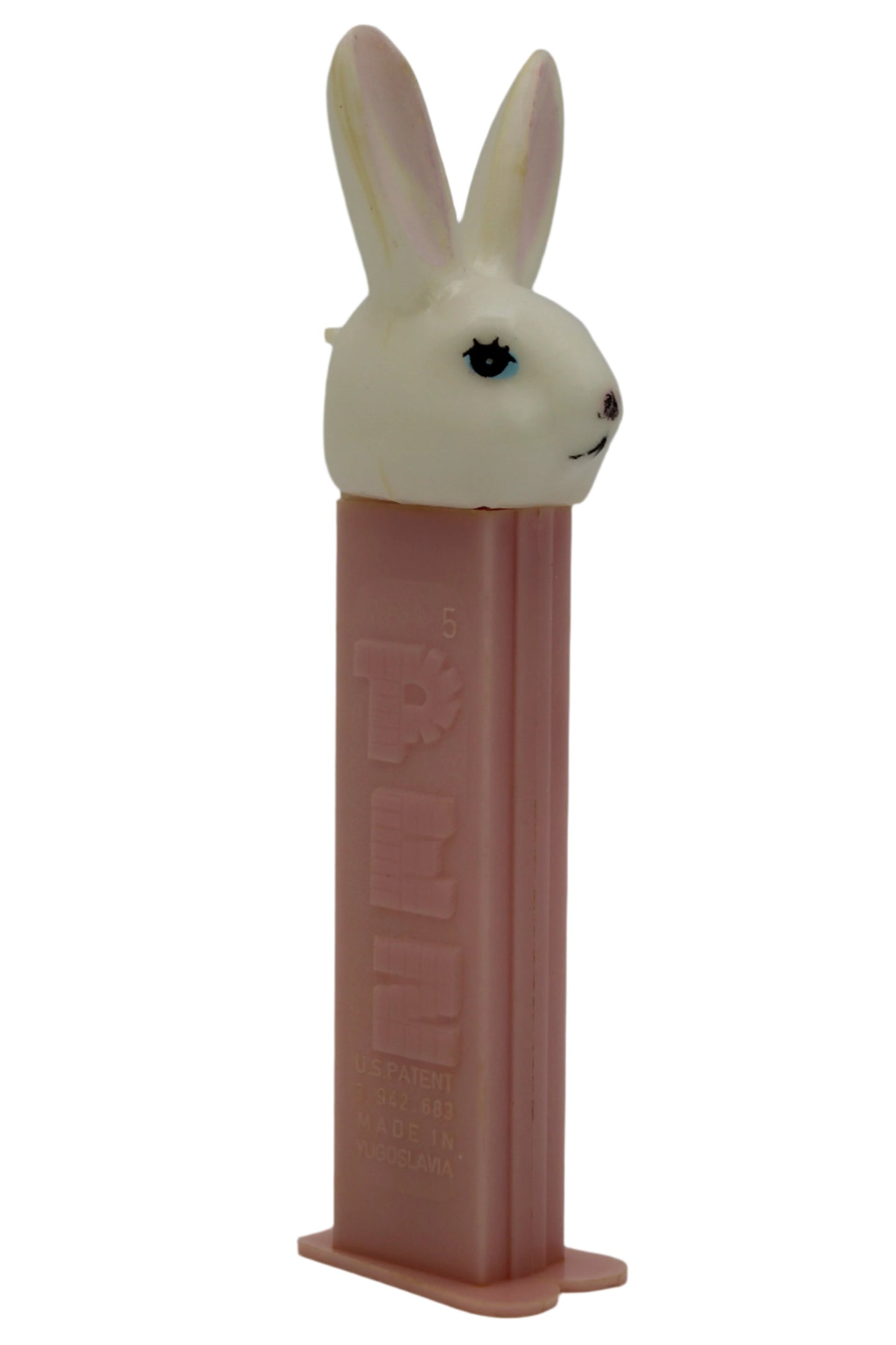 Bunny Pez, Bunny D, Thin Feet, Yugoslavia, Red Candy Pusher, Loose