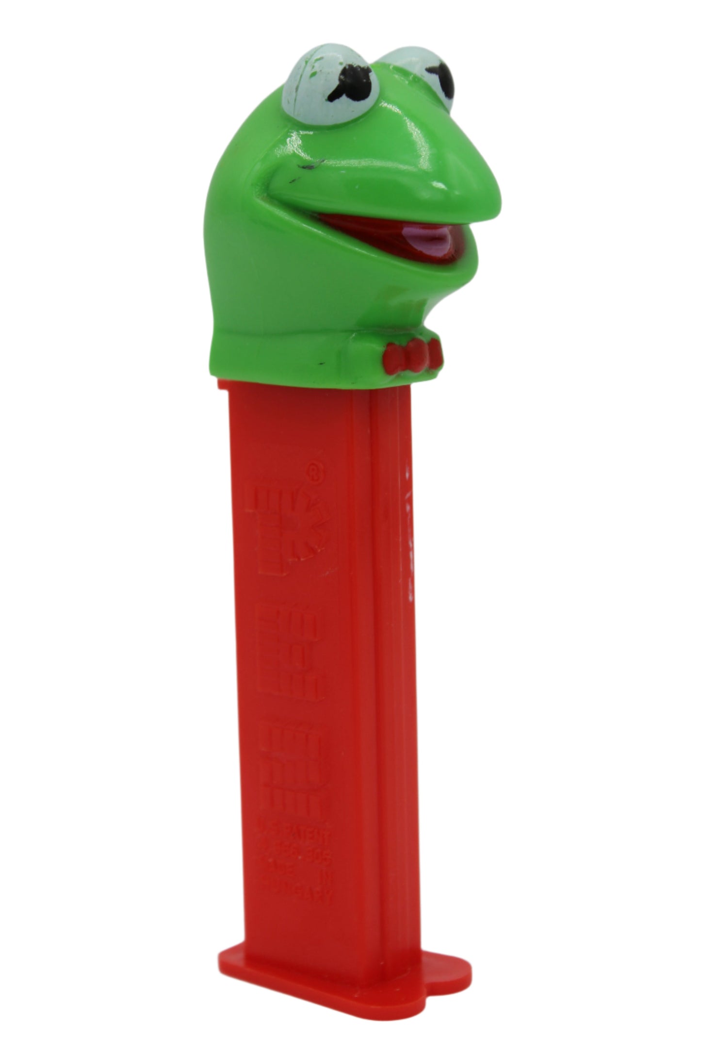 Kermit the Frog Pez, Red Bow Tie, Muppets, Hungary, (white marks on stem) Loose