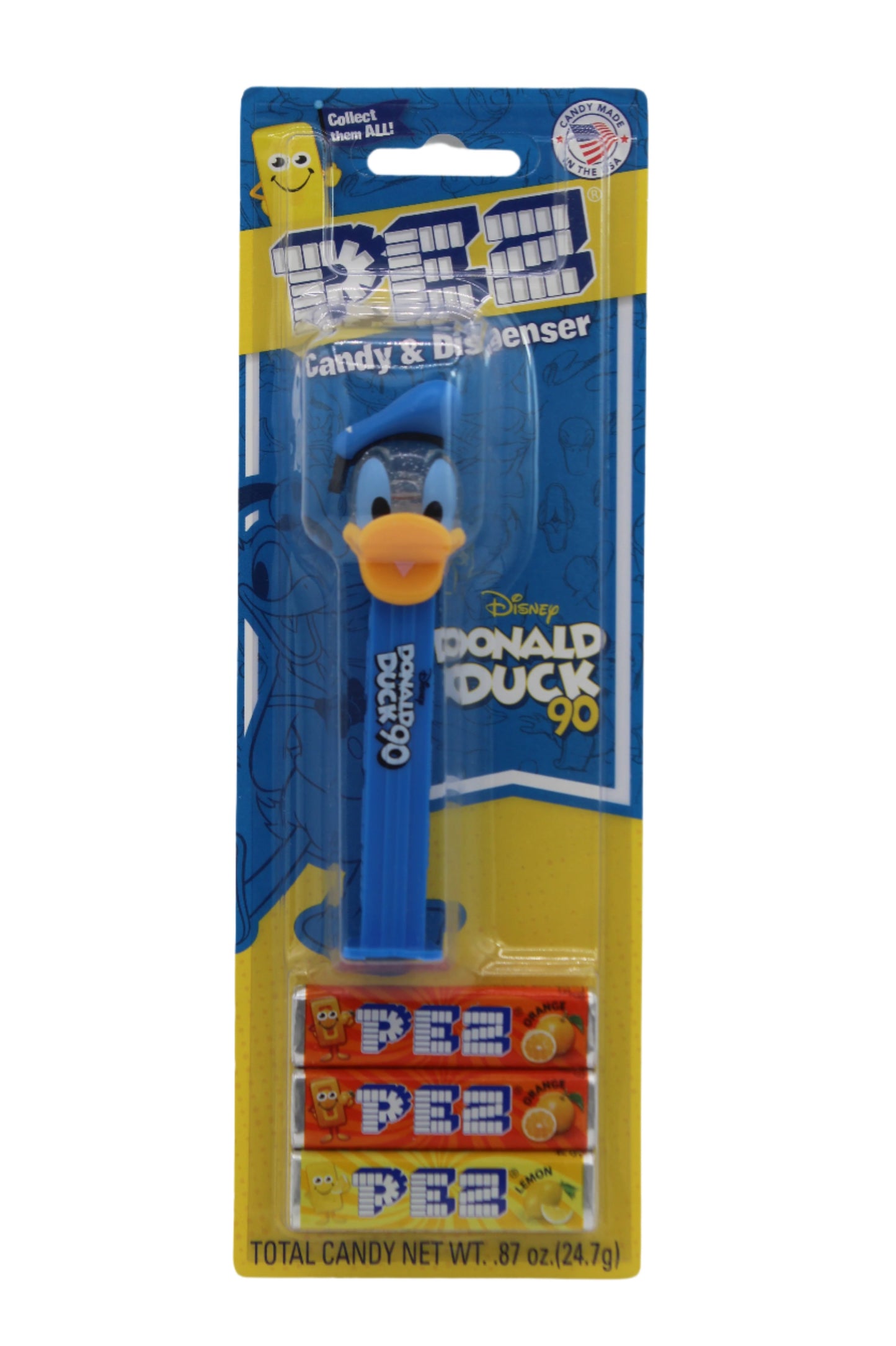 Crystal Donald Duck Pez, 90th Anniversary, Exclusive 2024 Pez, Loose or Mint on Card!