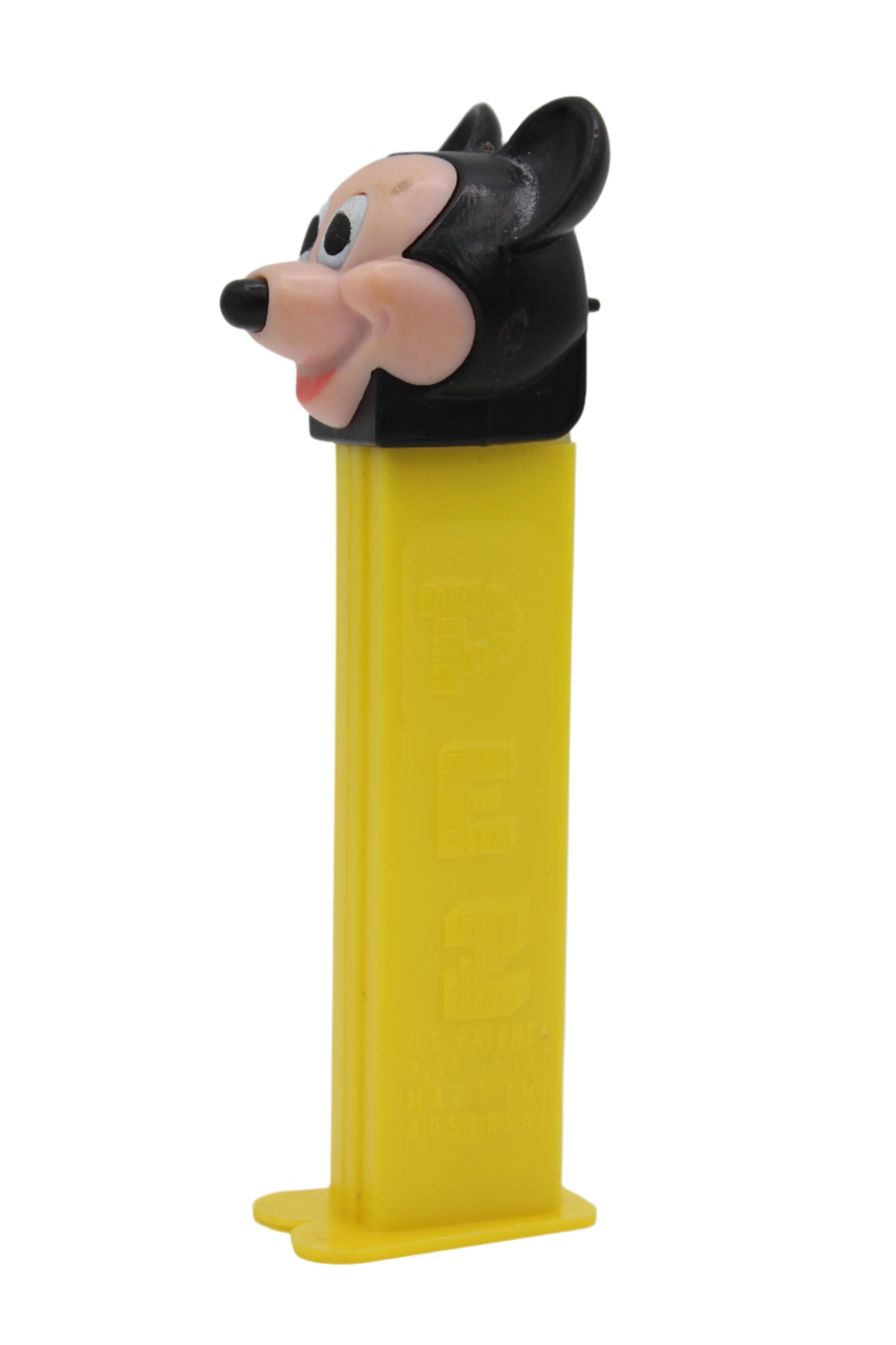 Mickey Mouse Pez, Disney, Yellow Stem with Thin Feet, Austria, 1989, Loose