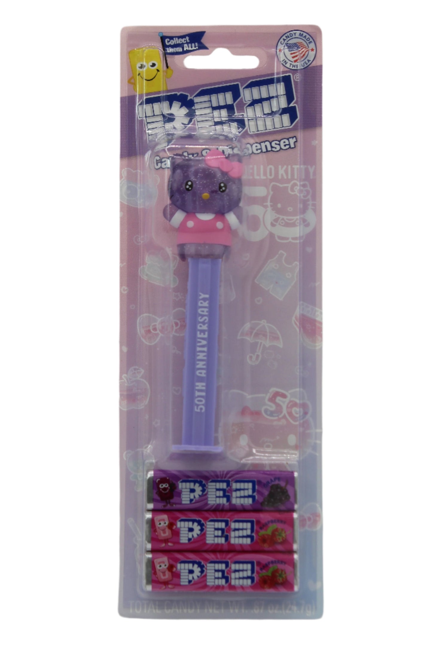 SPECIAL GIFT WITH PURCHASE 2-PACK SPECIAL OFFER! Crystal Hello Kitty 50th Anniversary Pez, PLUS FREE Pink Bow Kitty Pez, Mint on Card or Loose!