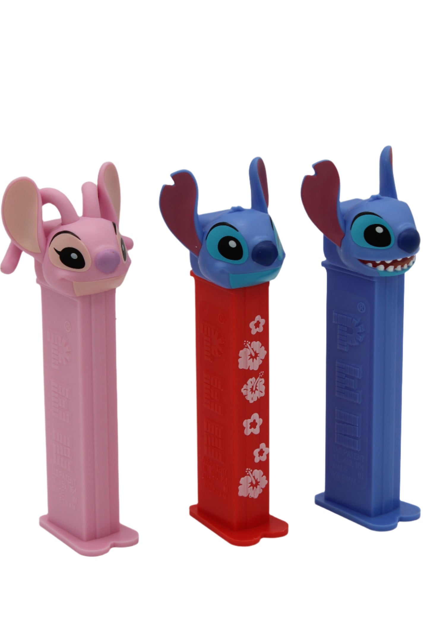 NEW! 2025 Stitch Pez Set of 3, Toothy Stitch, Aloha Stitch and Angel, Loose Or Mint in Bag **Order now for shipping in one to two weeks!!