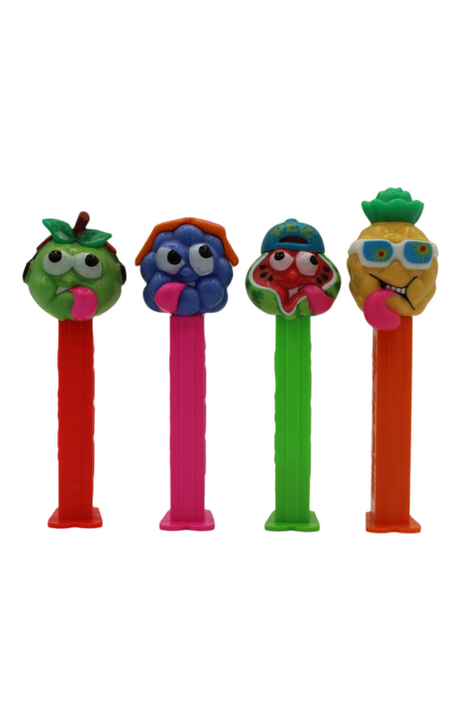 Sourz Pez, set of 4, Watermelon, Pineapple, Blueberry, Green Apple, LOOSE! One Set Available