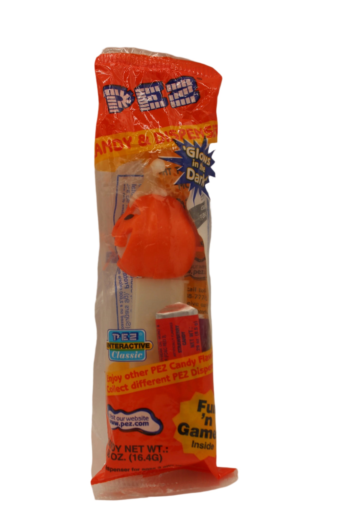 Glow in the Dark Pumpkin on Glow in the Dark Stem Pez, Hungary, LOOSE OR MINT IN BAG!