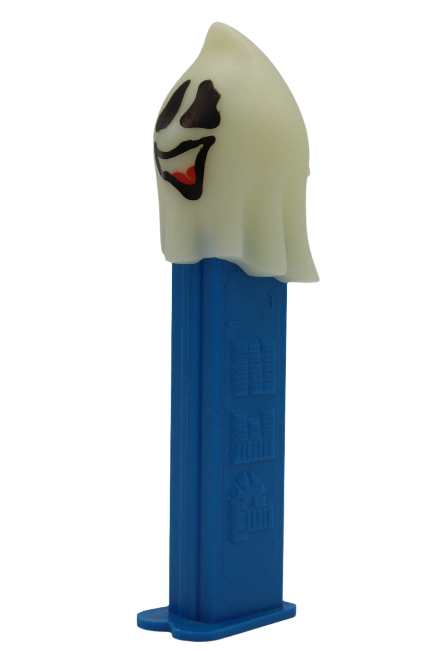 Ghost Pez on Blue Stem, Naughty Neil, GLOWS IN THE DARK, Hungary, Loose