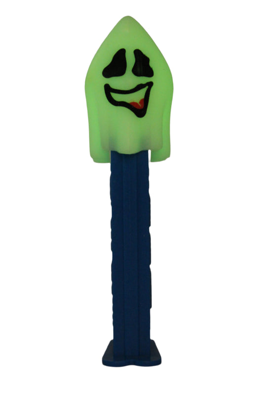 Ghost Pez on Blue Stem, Naughty Neil, GLOWS IN THE DARK, Hungary, Loose