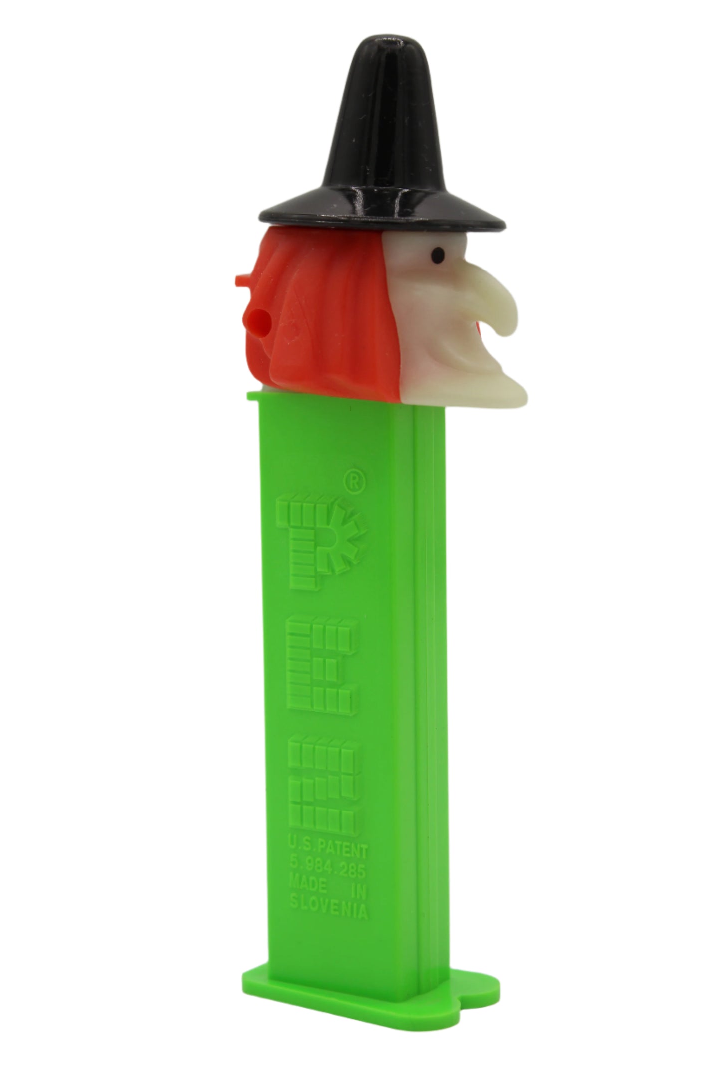 Rare! Glow in the Dark Witch Pez on Green Stem, Slovenia, 2003, LOOSE Rare!