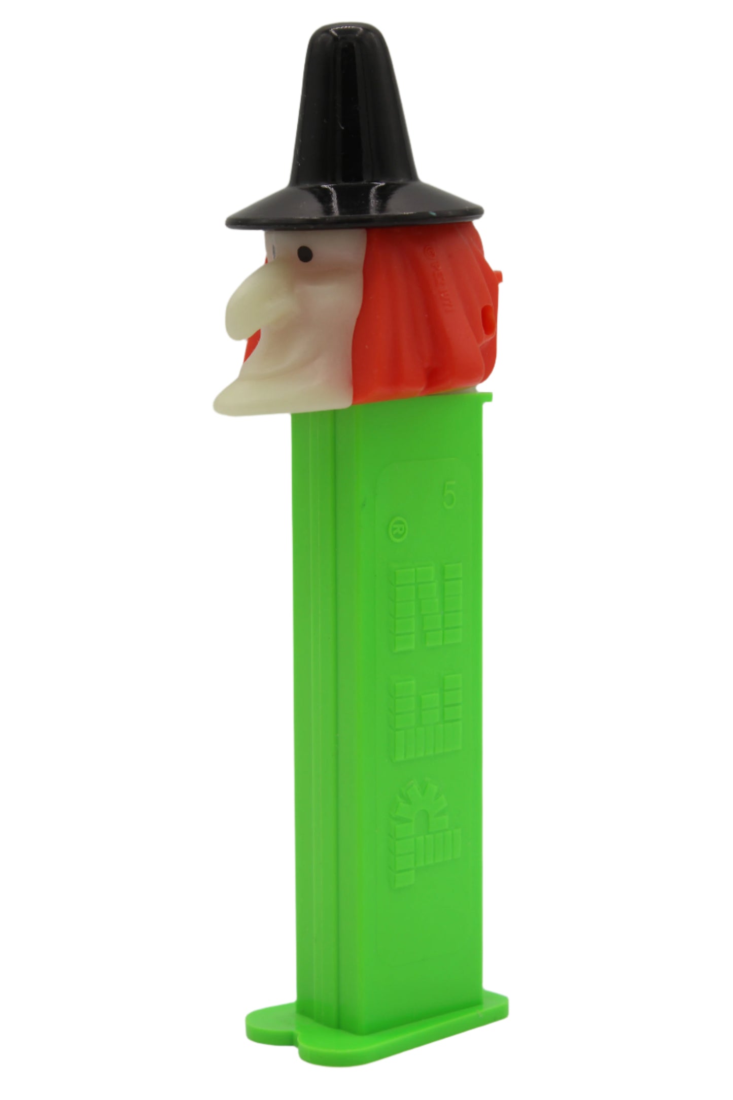 Rare! Glow in the Dark Witch Pez on Green Stem, Slovenia, 2003, LOOSE Rare!